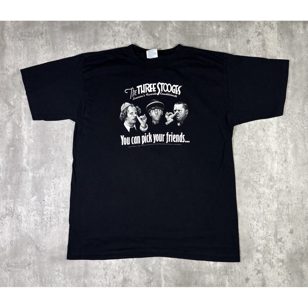 Vintage 90s Shirt Three Stooges Pick Your Friends Single Stitch AllSport Size XL